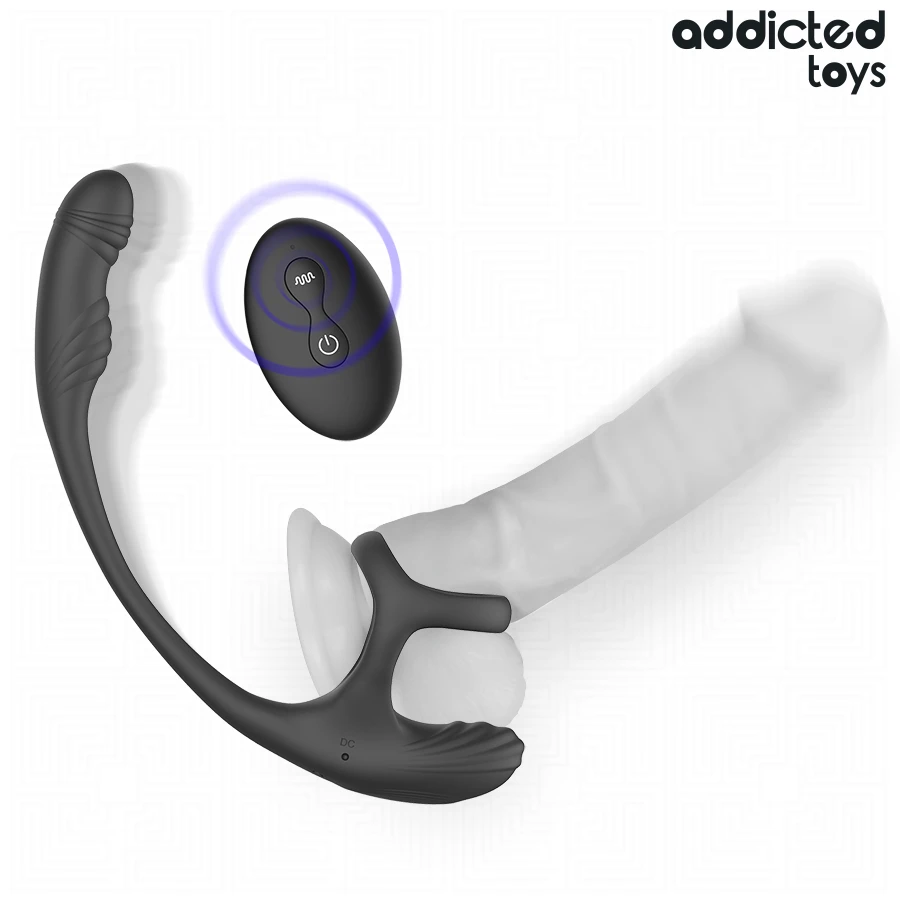 ADDICTED TOYS - ANAL PLUG WITH VIBRATION AND 360 WAVING AND TESTICLE STIMULATOR